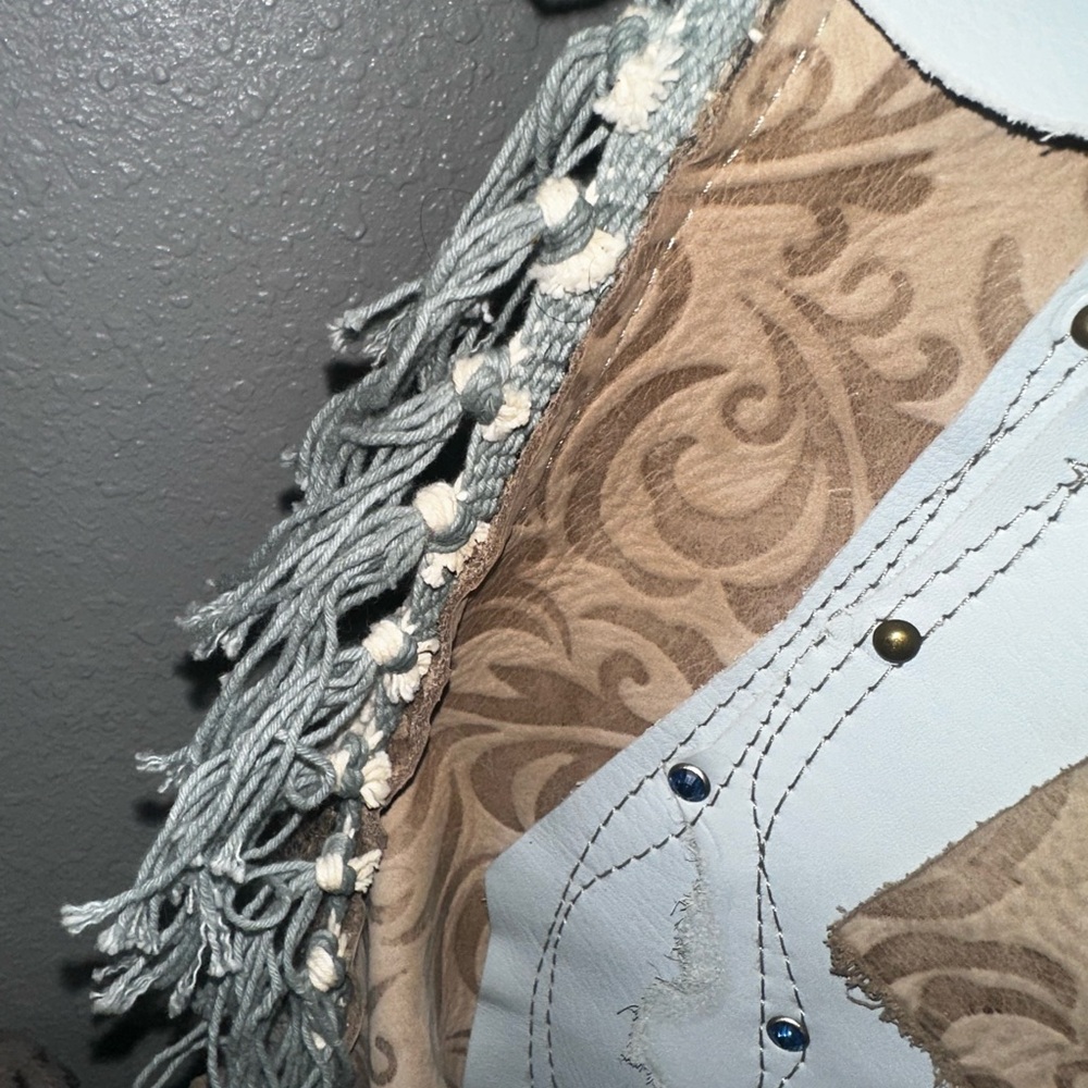 NEW**White Buffalo Creations Purse Handmade Hippie Leather Tapestry Boho Bag - Picture 2 of 9